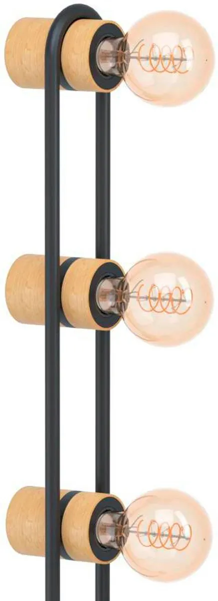 Eglo Chieveley Vloerlamp 3x E27 - 140,5cm - Zwart/Bruin