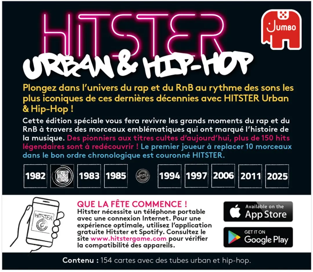 Hitster Urban & Hip-Hop Franse Editie Muziekspel - 10 Spelers - MPN 1110100854