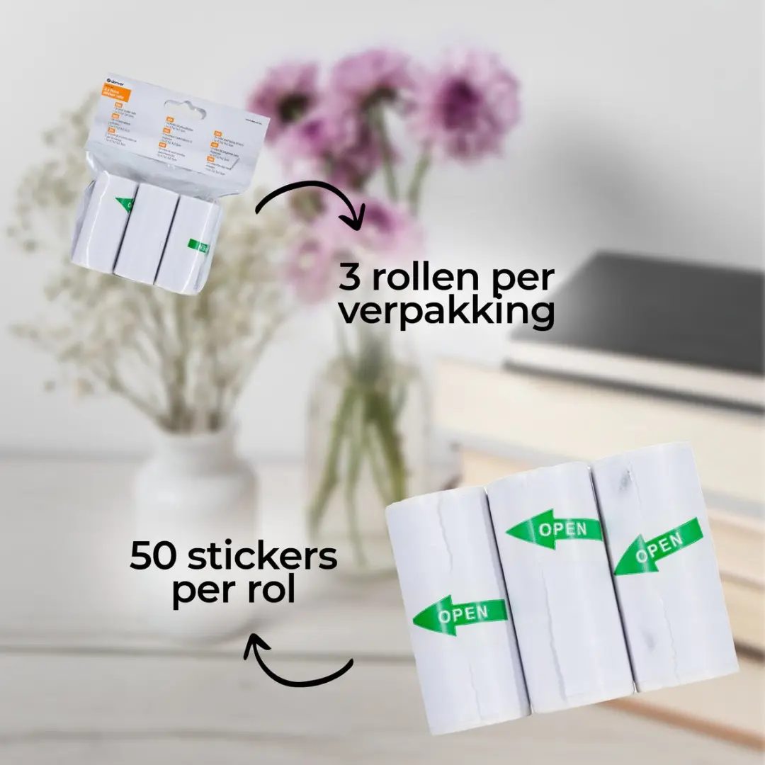 Denver Stickerrollen PSP43 3 Stuks - 57x30mm Wit