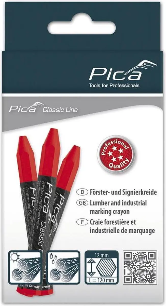 Pica 590/40 PRO Markeerkrijt Rood - 12 Stuks