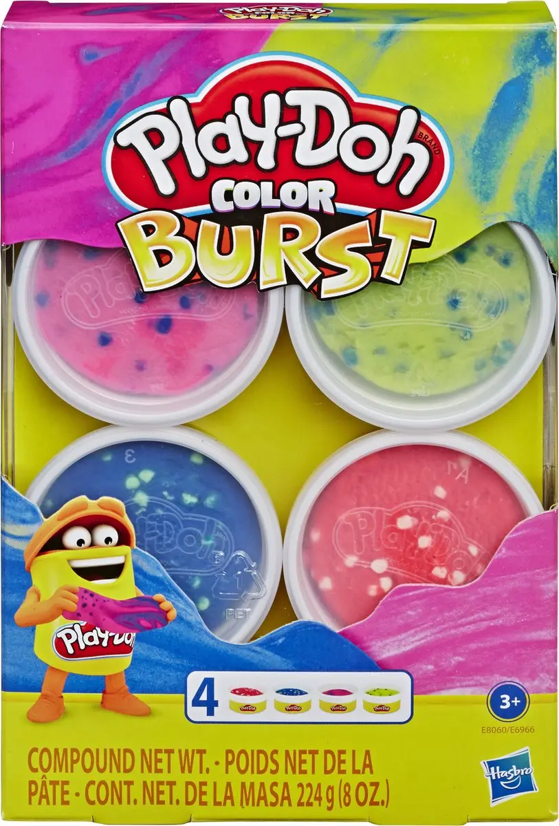 Play-Doh Kleur Explosie 4 Pack Boetseerklei - 4 Potjes