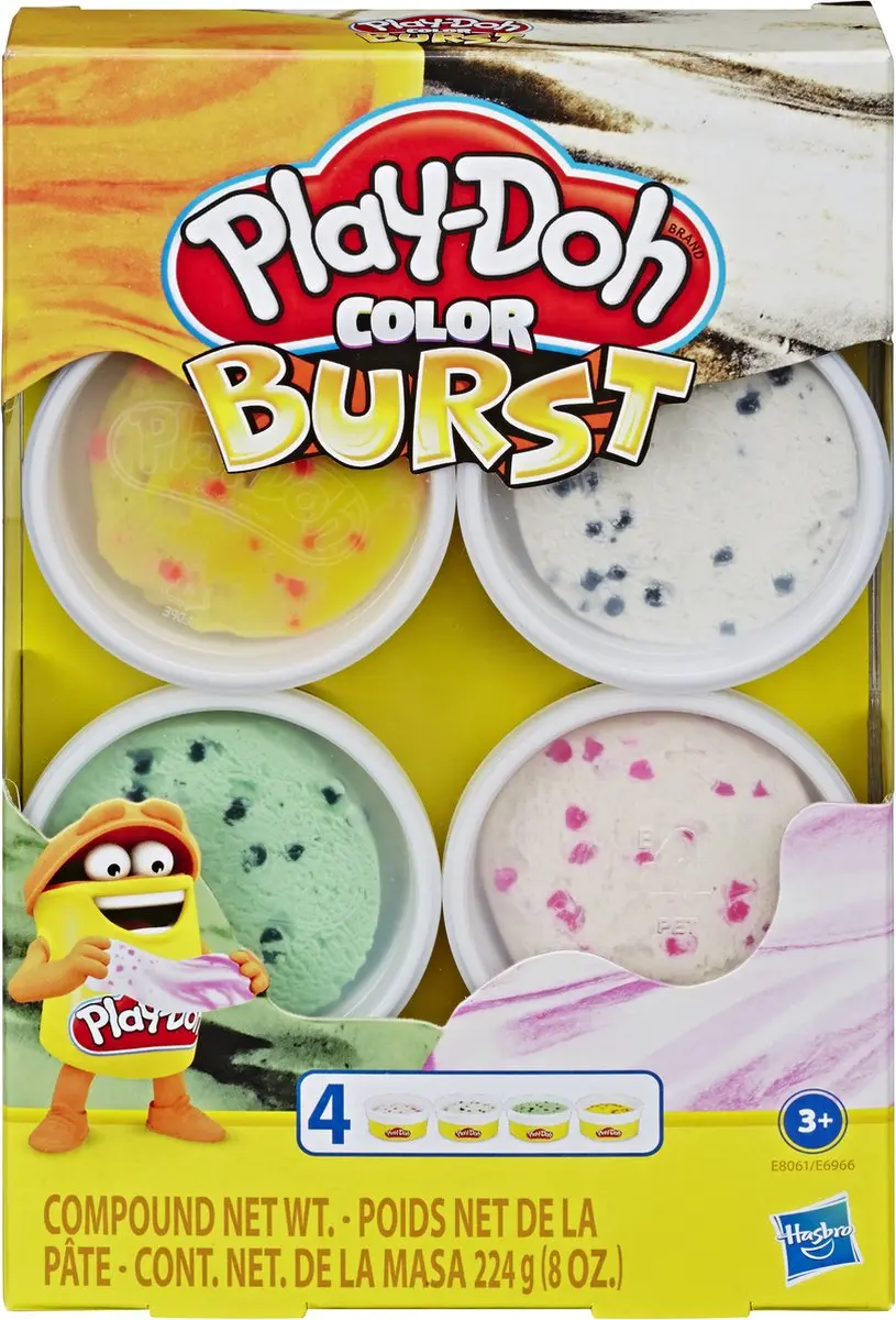 Play-Doh Kleur Explosie 4 Pack Boetseerklei - 4 Potjes