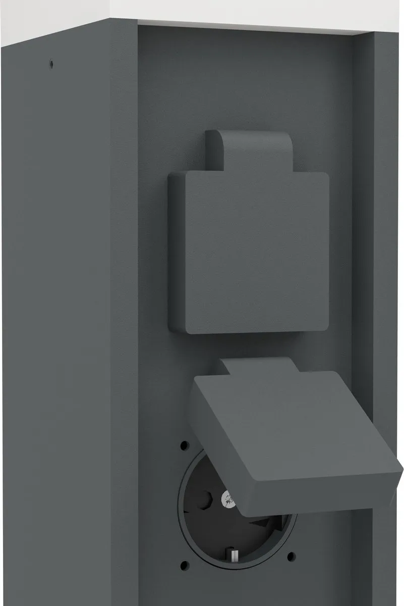 Eglo Park5 Stopcontact Zuil Buiten E27 - 50cm - Antraciet/Wit