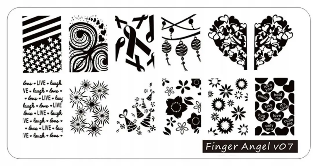 Born Pretty Finger Angel Nagelstempelplaat V07 - 12x6cm