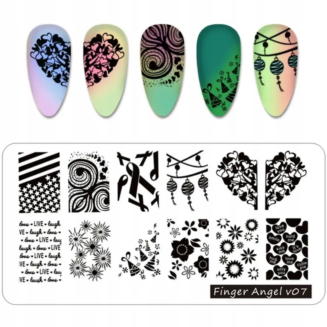 Born Pretty Finger Angel Nagelstempelplaat V07