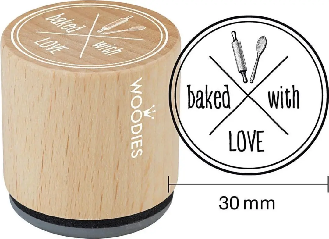 Woodies Baked with Love Rubber Stamp WE5008