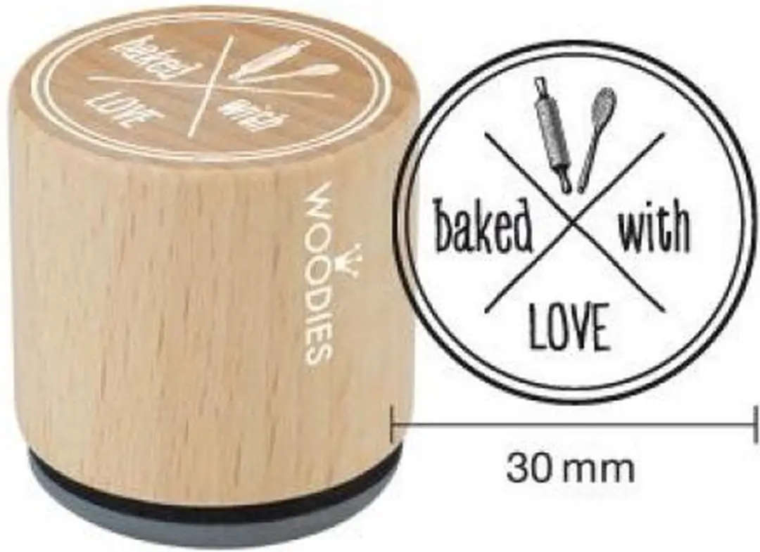 Woodies Baked with Love Rubber Stamp WE5008