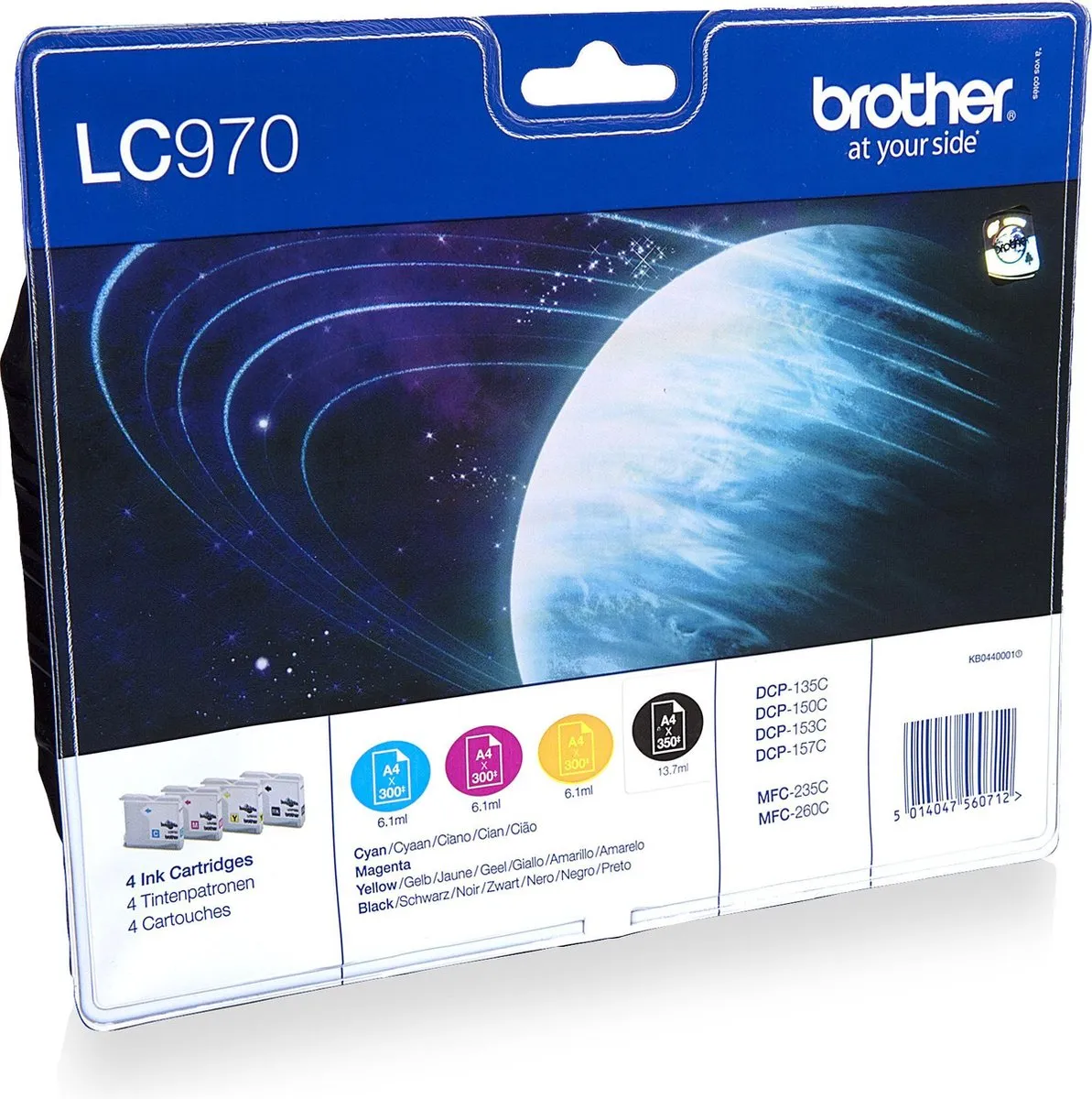 Brother LC-970BKCMY Inktcartridge - 90ml - Cyaan