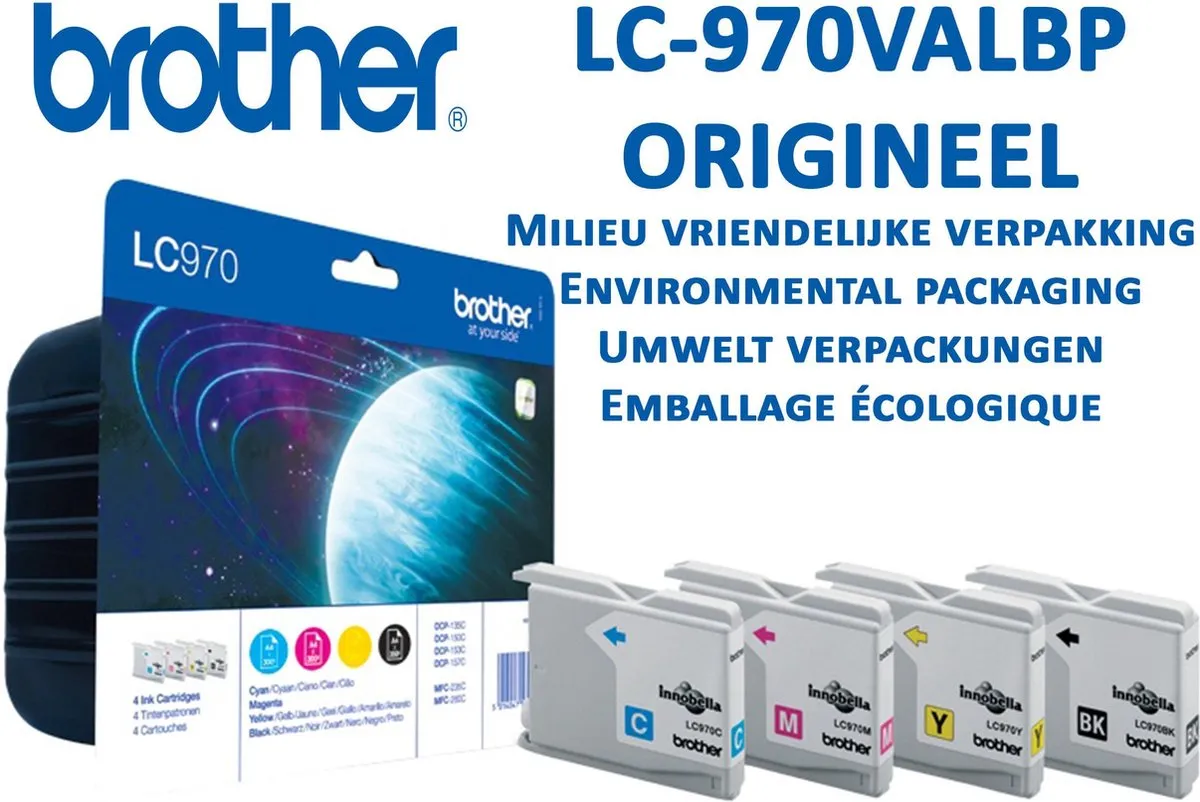 Brother LC-970BKCMY Inktcartridge - 90ml - Cyaan