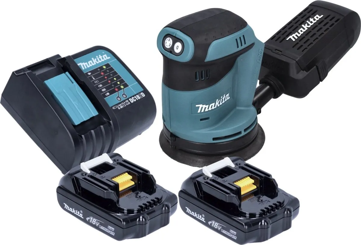 Makita DBO180SY Excentrische Schuurmachine 125mm - 2x 1,5Ah - afbeelding 2 van 5