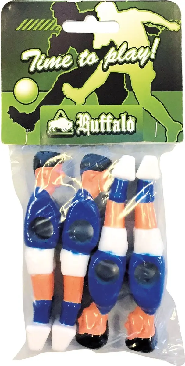 Buffalo Tafelvoetbal Poppen 13mm Blauw/Wit - 4 Stuks
