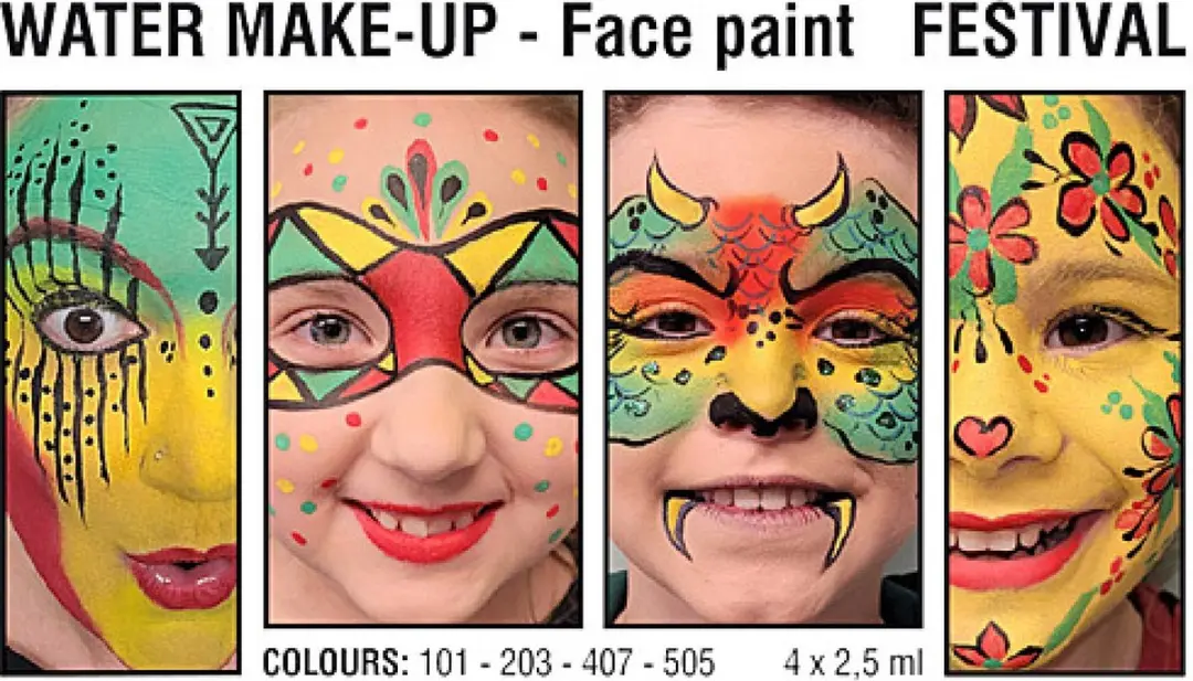 Grimas Water Make-up - 4x2,5ml Multicolour