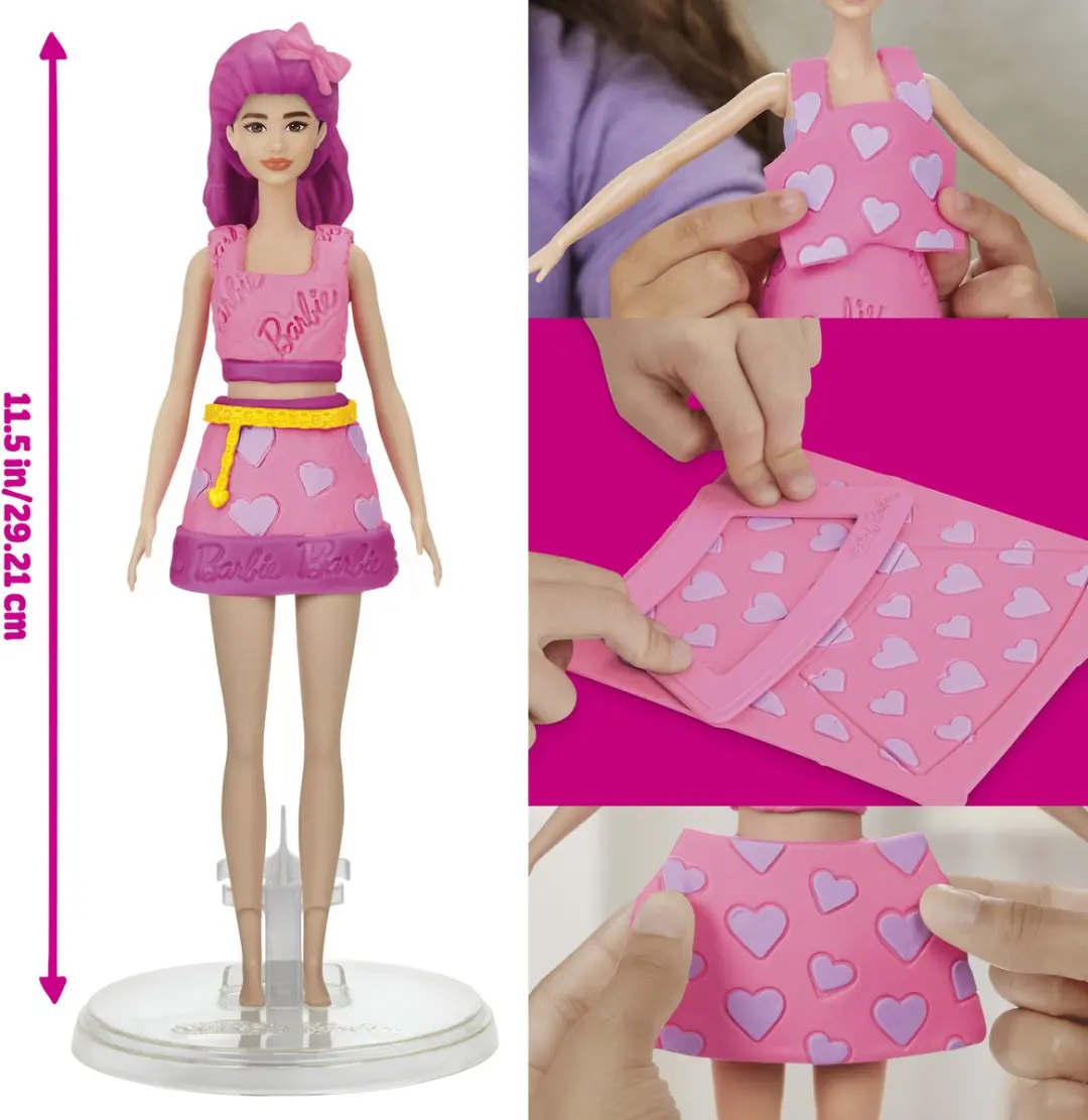 Play-Doh Barbiepop Hartjes en Haar Boetseerklei - 15 Stuks