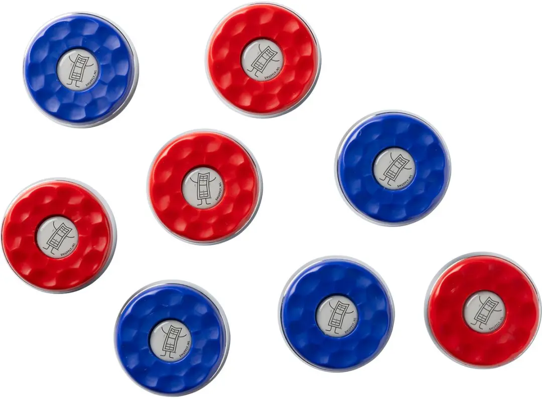 Buffalo Shuffleboard Pucks A08-TSP-0258 - 8 Stuks (4x Blauw, 4x Rood)
