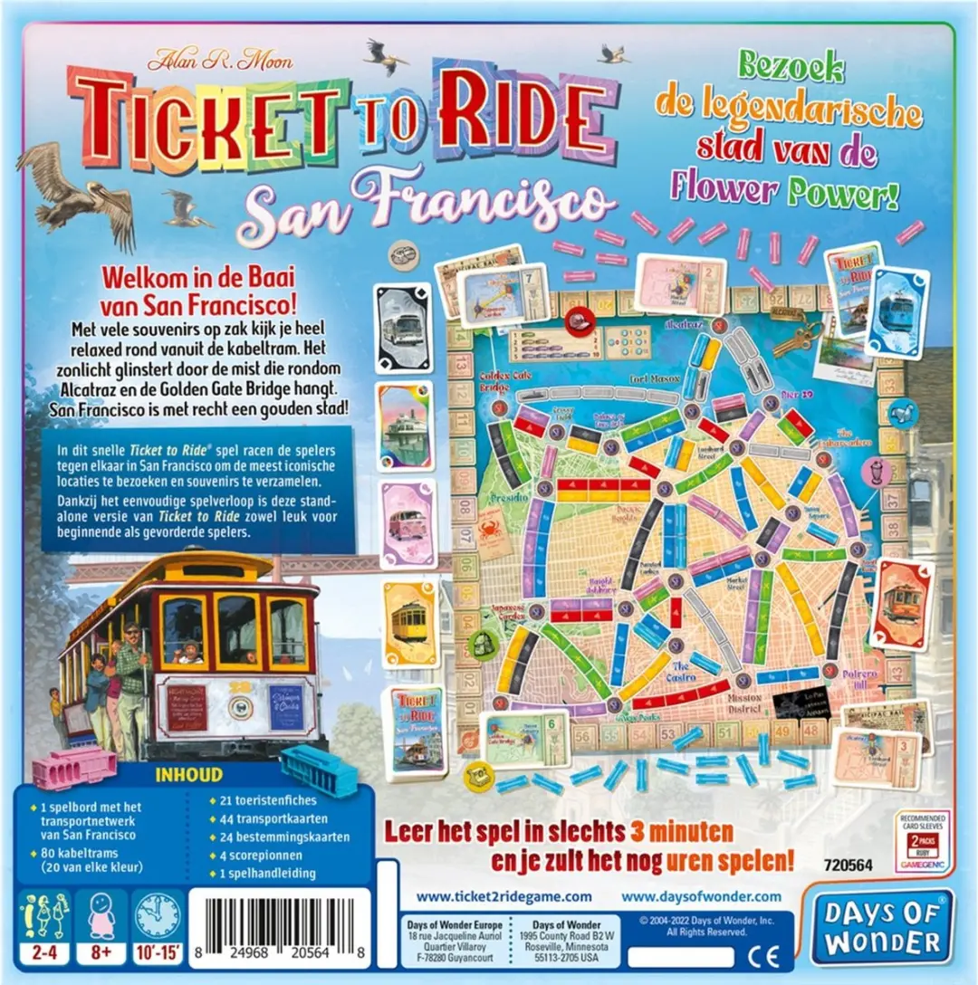 Days of Wonder Ticket To Ride San Francisco - 2 tot 4 Spelers