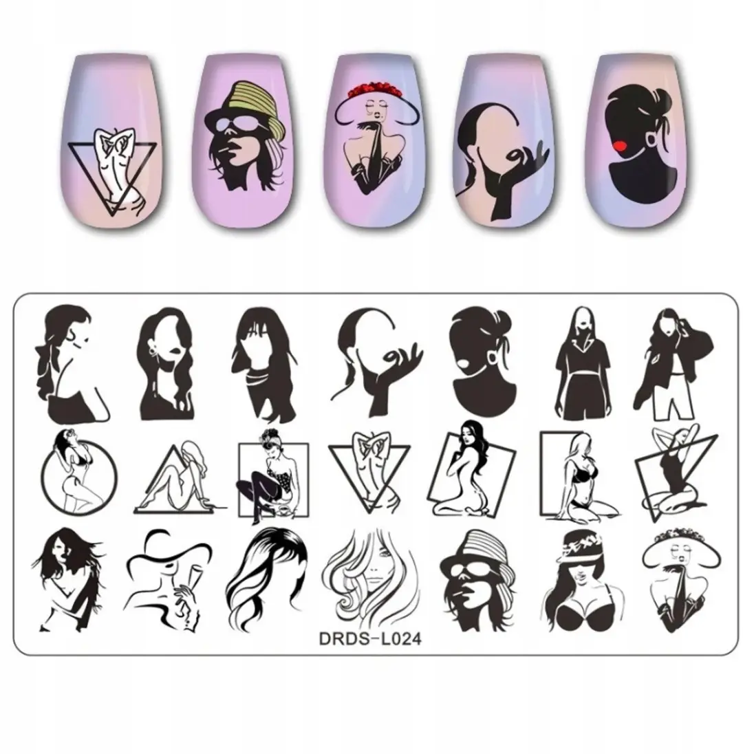 Born Pretty Nagelstempelplaat DRDS-L024 Vrouwelijk Gezicht