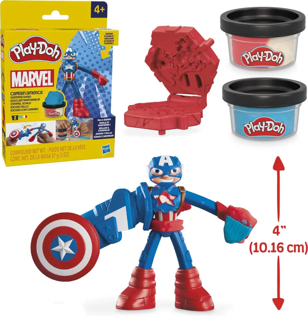 Play-Doh Marvel Captain America Stempelschild - 5 Stuks
