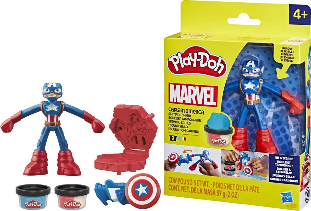 Play-Doh Marvel Captain America Stempelschild - 5 Stuks