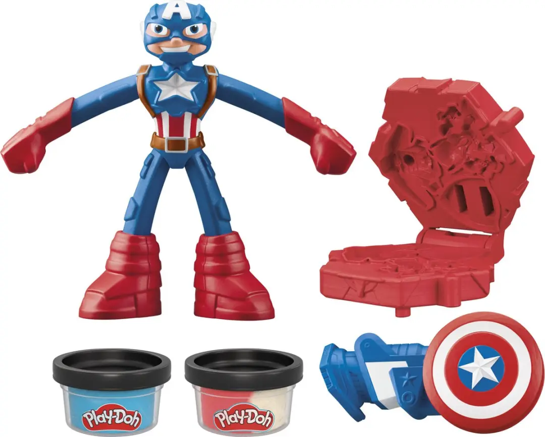 Play-Doh Marvel Captain America Stempelschild - 5 Stuks
