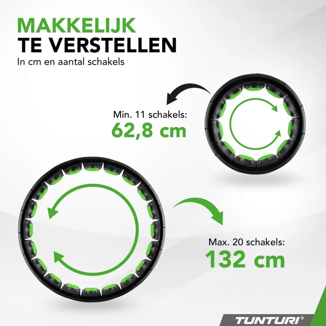 Tunturi Smart Hoelahoep 1,5kg - Verstelbaar 44-106cm - Incl. Display