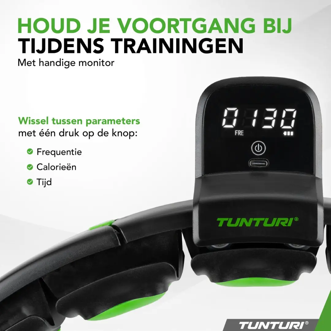 Tunturi Smart Hoelahoep 1,5kg - Verstelbaar 44-106cm - Incl. Display