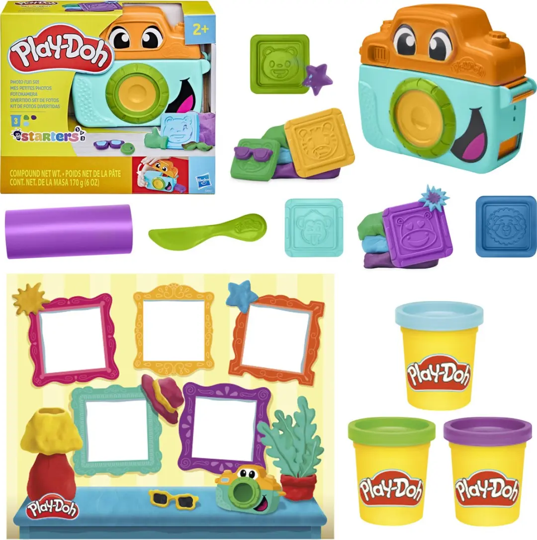 Play-Doh Fotoplezier Voor Beginners Speelset - Speelgoedcamera & 3 Klei - 12 Stuks