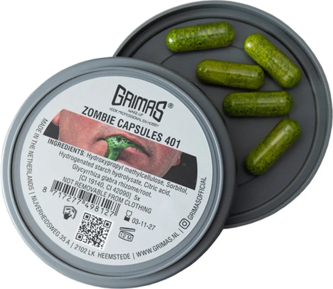 Grimas Zombie Capsules Groen - 5 Stuks