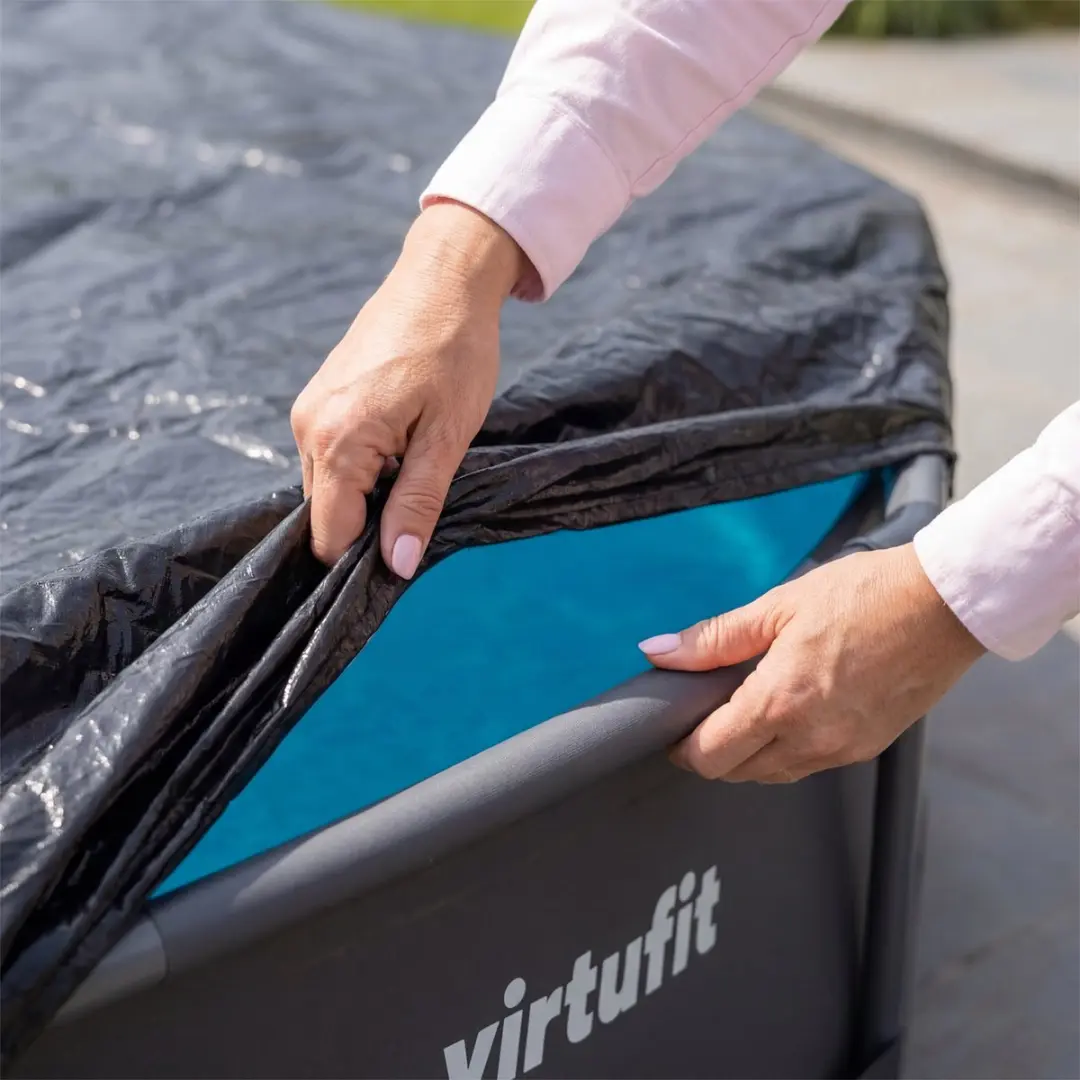 Virtufit Zwembad Afdekzeil Ø366cm - Zwart