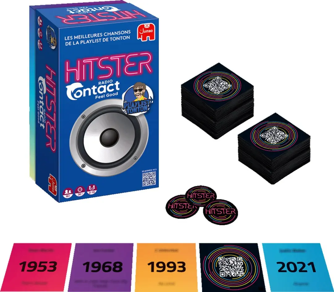 Hitster Radio Contact Partyspel - 300 Kaarten - 20 Spelers