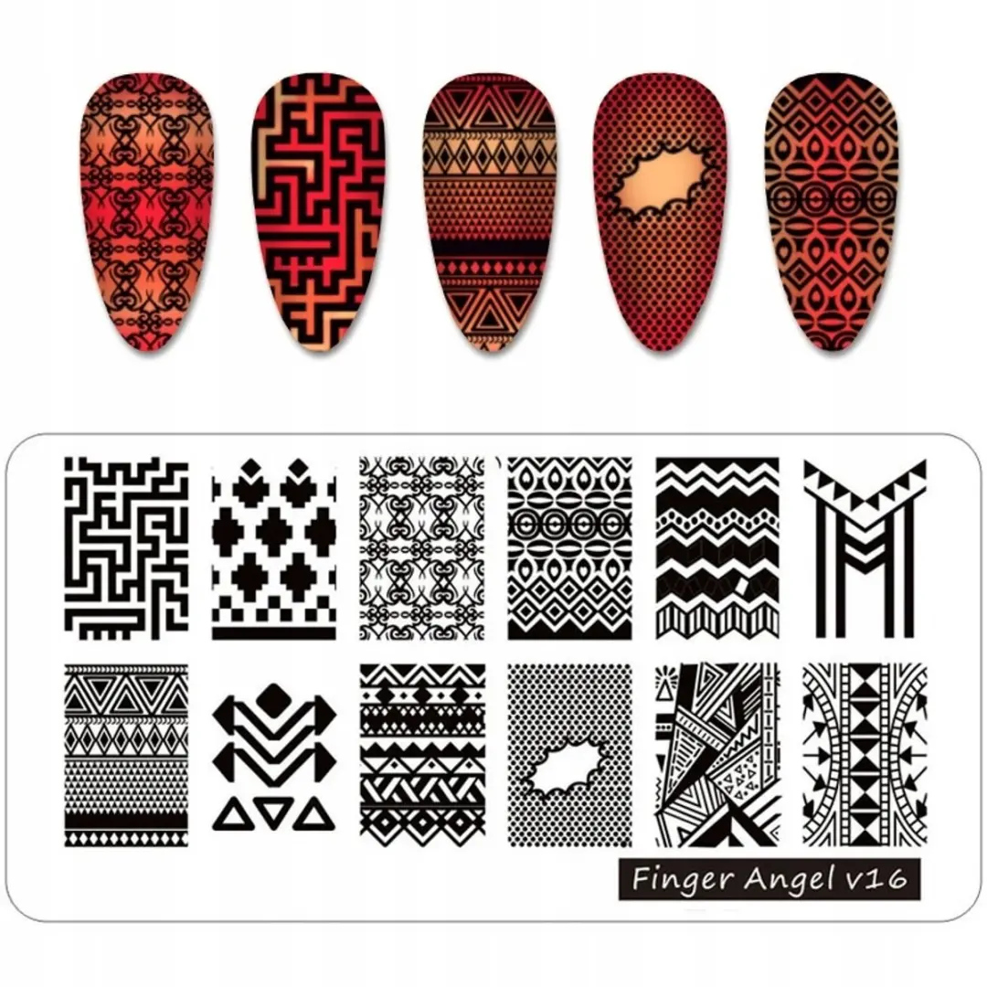 Born Pretty Finger Angel Nagelstempelplaat 12x6cm