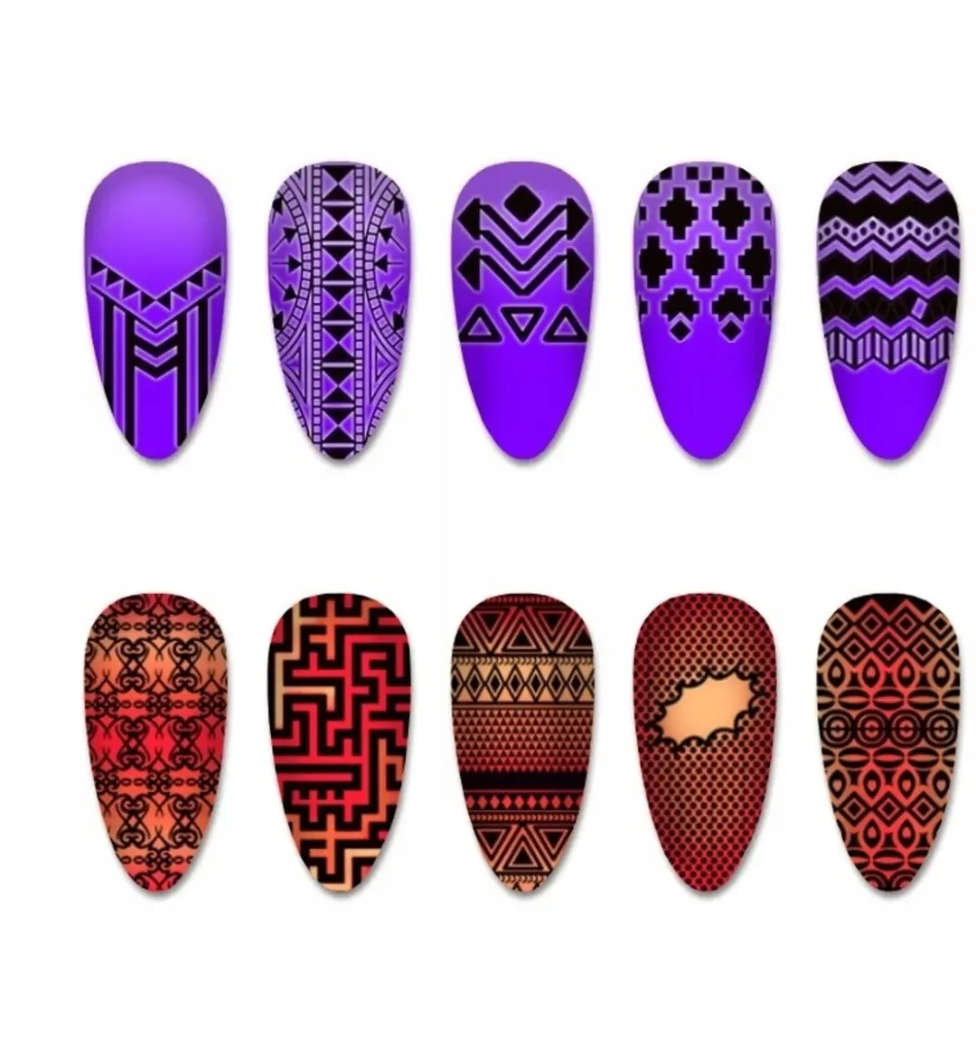 Born Pretty Finger Angel Nagelstempelplaat 12x6cm - Geometrische/Azteekse/Boho
