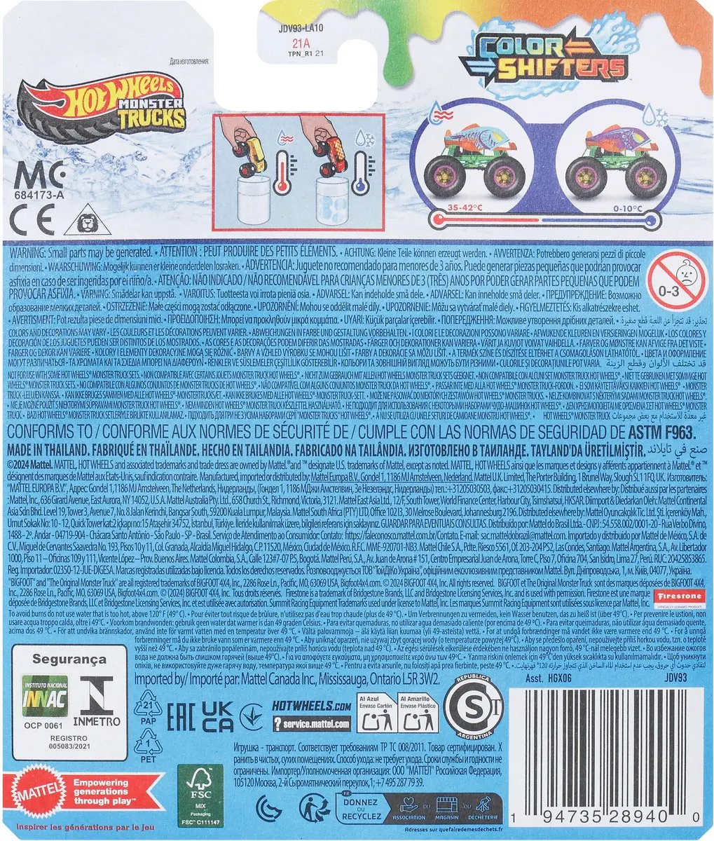 Hot Wheels Monster Trucks PIRAN-AHHH JDV93 - Meerkleurig - afbeelding 2 van 2
