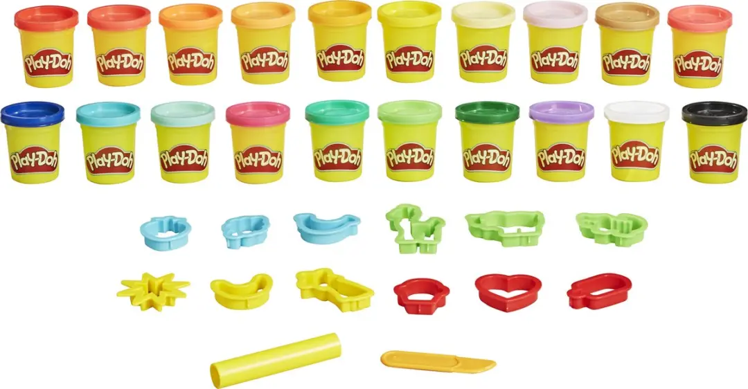 Play-Doh Bucket of Fun Boetseerklei - 20 Potjes - 14 Gereedschappen