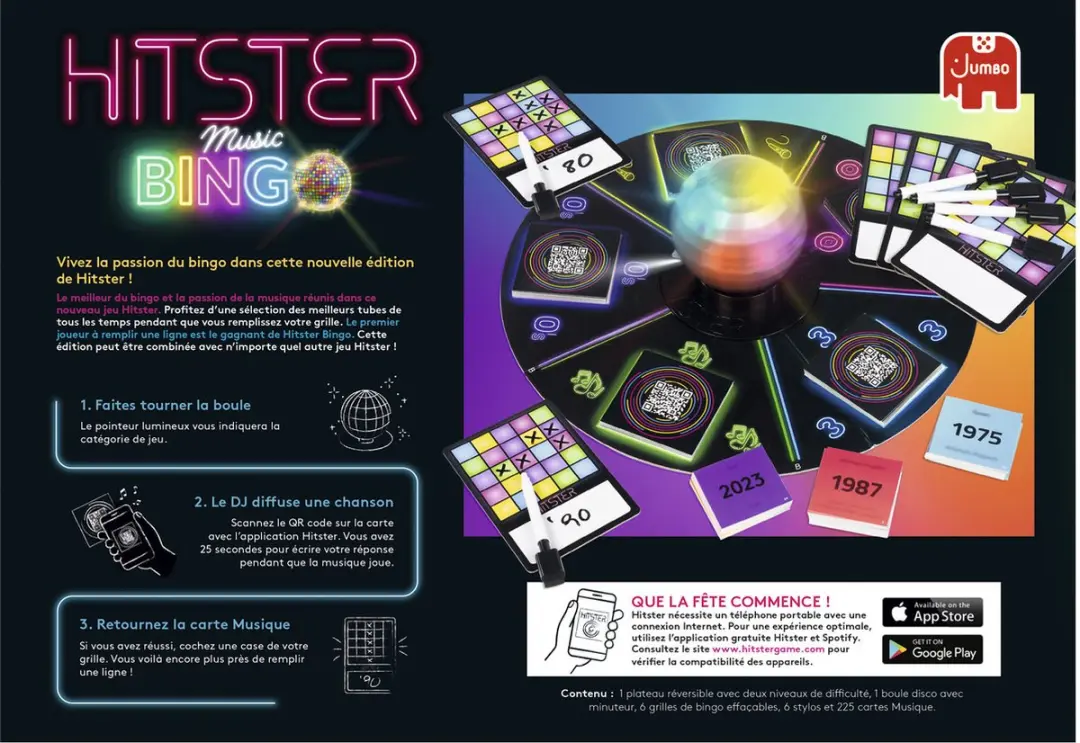 Hitster Bingo FR Franstalig Partyspel 1130100384 - 10 Spelers - afbeelding 6 van 6