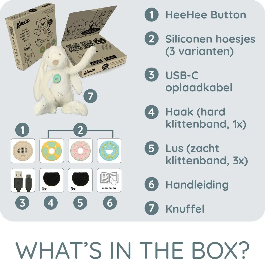 Alecto HeeHee Knuffelkonijn Spraakbutton - Konijn