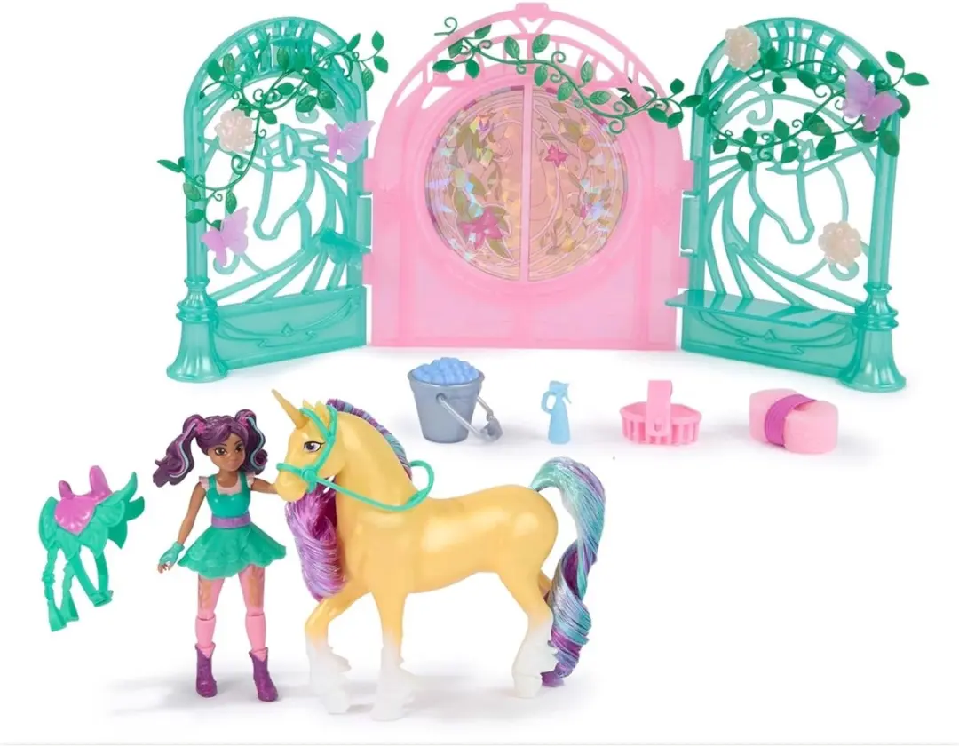 Unicorn Academy Ava & Leaf Stall Magische Speelset - Multicolor