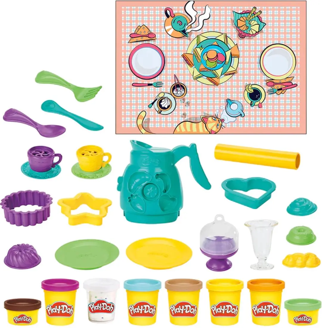 Play-Doh Kitchen Creations Koffie- en Theekransjespeelset - 15 Stuks