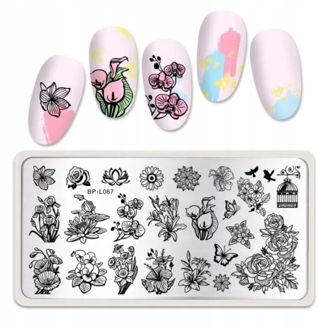Born Pretty BP L067 Stempelplaat Nageldecoratie - Bladeren en Bloemen