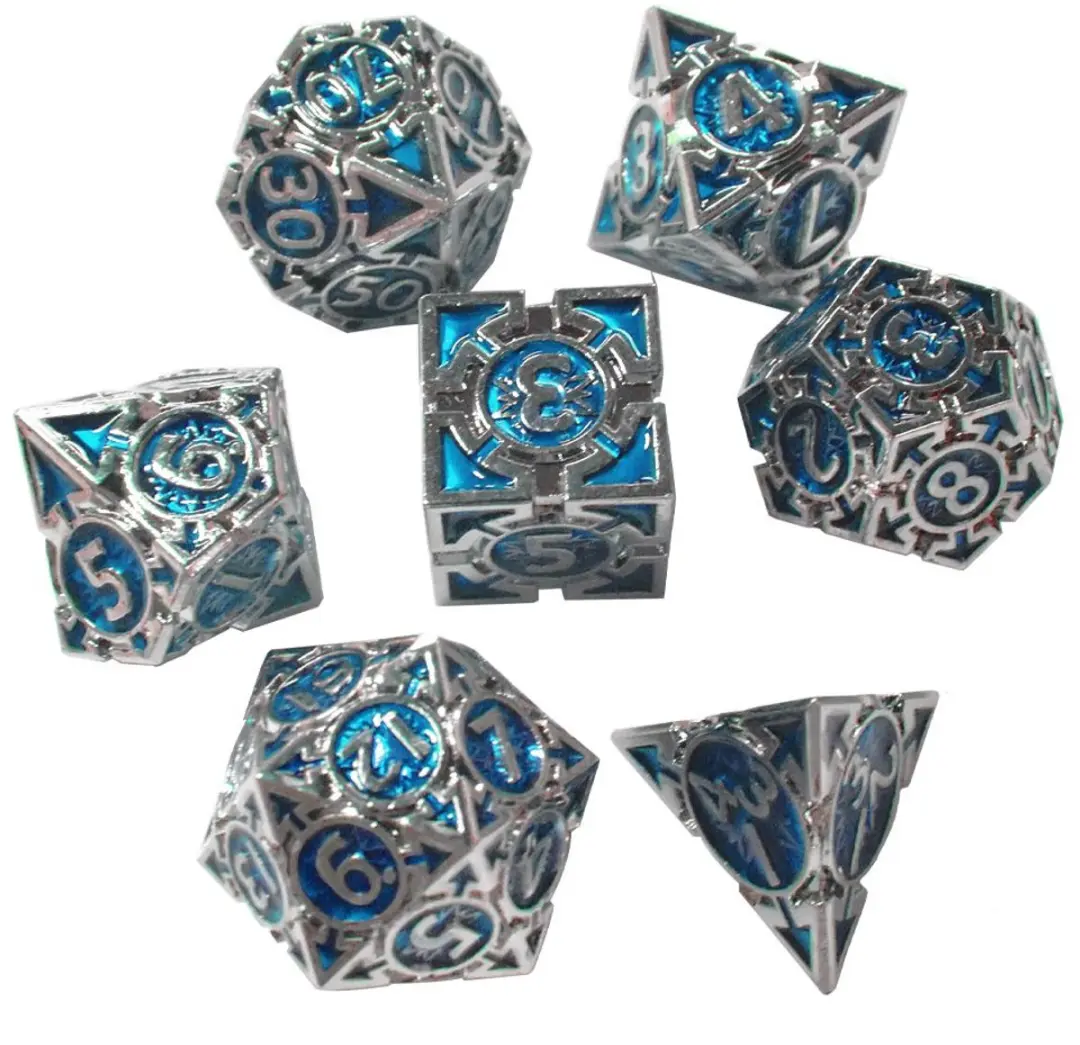 HOT Games Dobbelsteen Set Silver Blauw