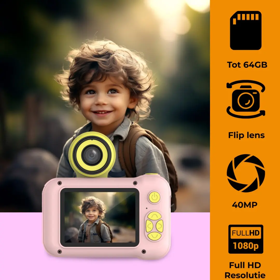 Denver Kindercamera KCA1351 - 40MP - Roze - afbeelding 6 van 6