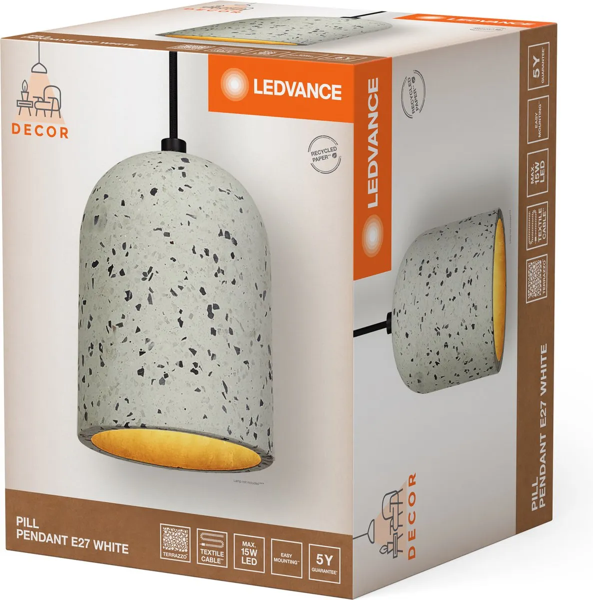 LEDVANCE Decor Pill Hanglamp 1XE27 - Wit - afbeelding 6 van 6