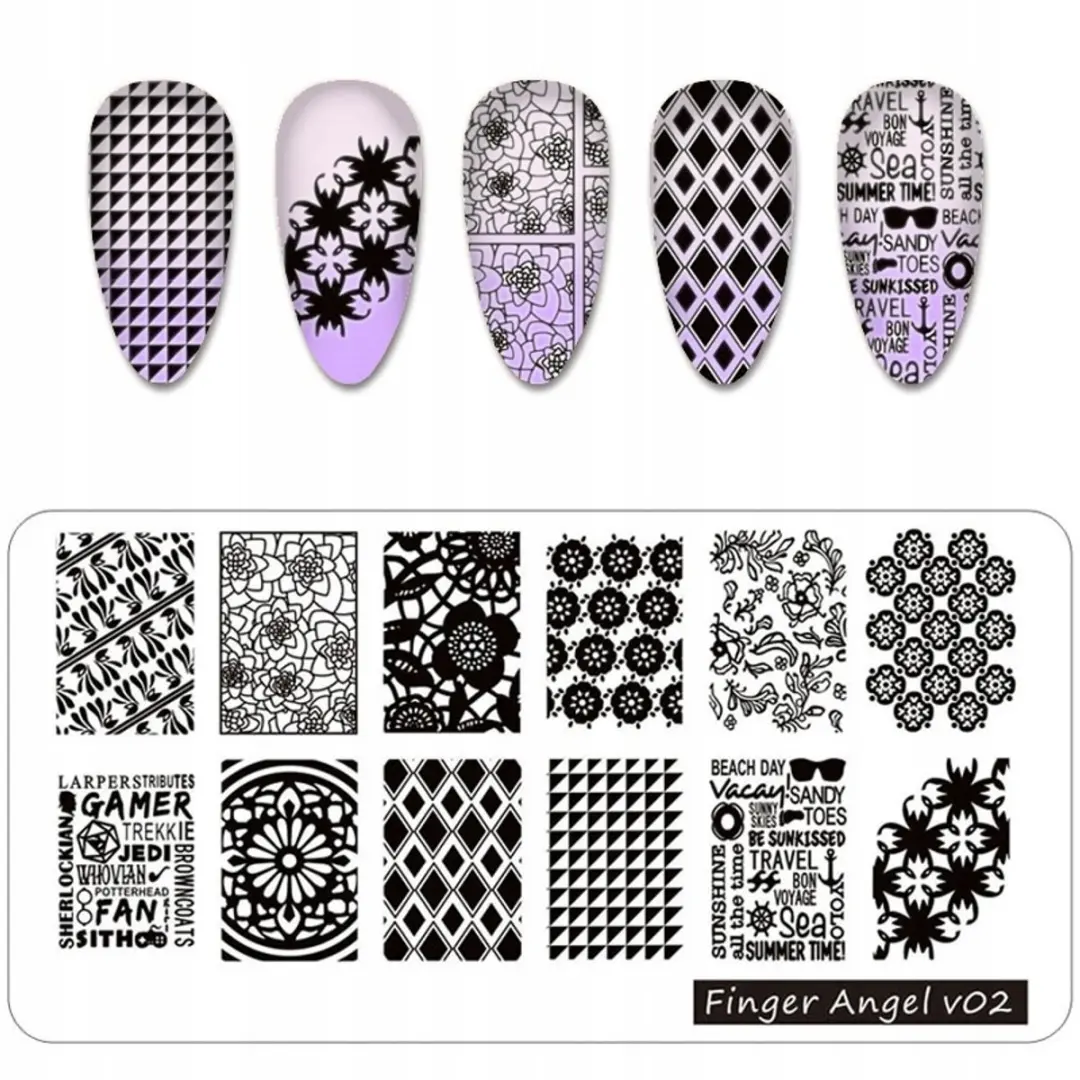Born Pretty Finger Angel Stempelpakket Nagels V02