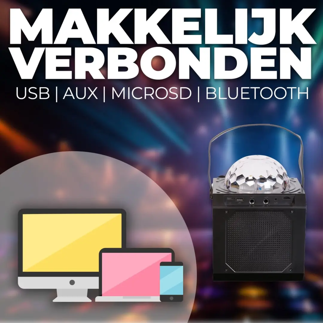 Denver BTM618 Karaoke Set - Bluetooth Speaker - 1 Microfoon - Zwart - afbeelding 6 van 6