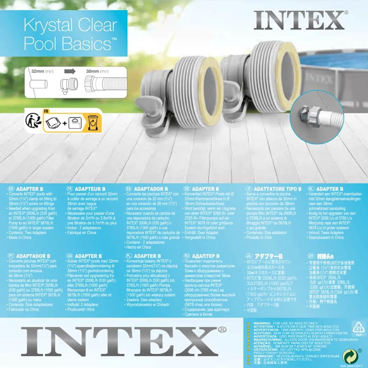 Intex Pompaccessoire Adapter B 29061