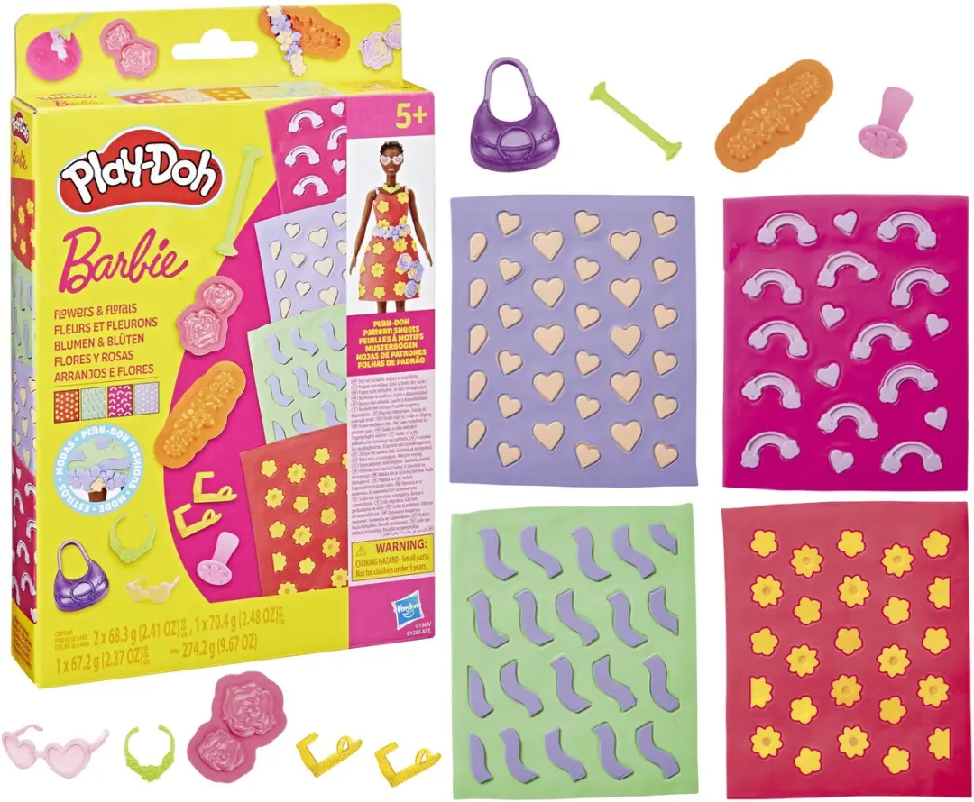 Play-Doh Barbie Fleurige Bloemen Patroonpakket - 12 Stuks
