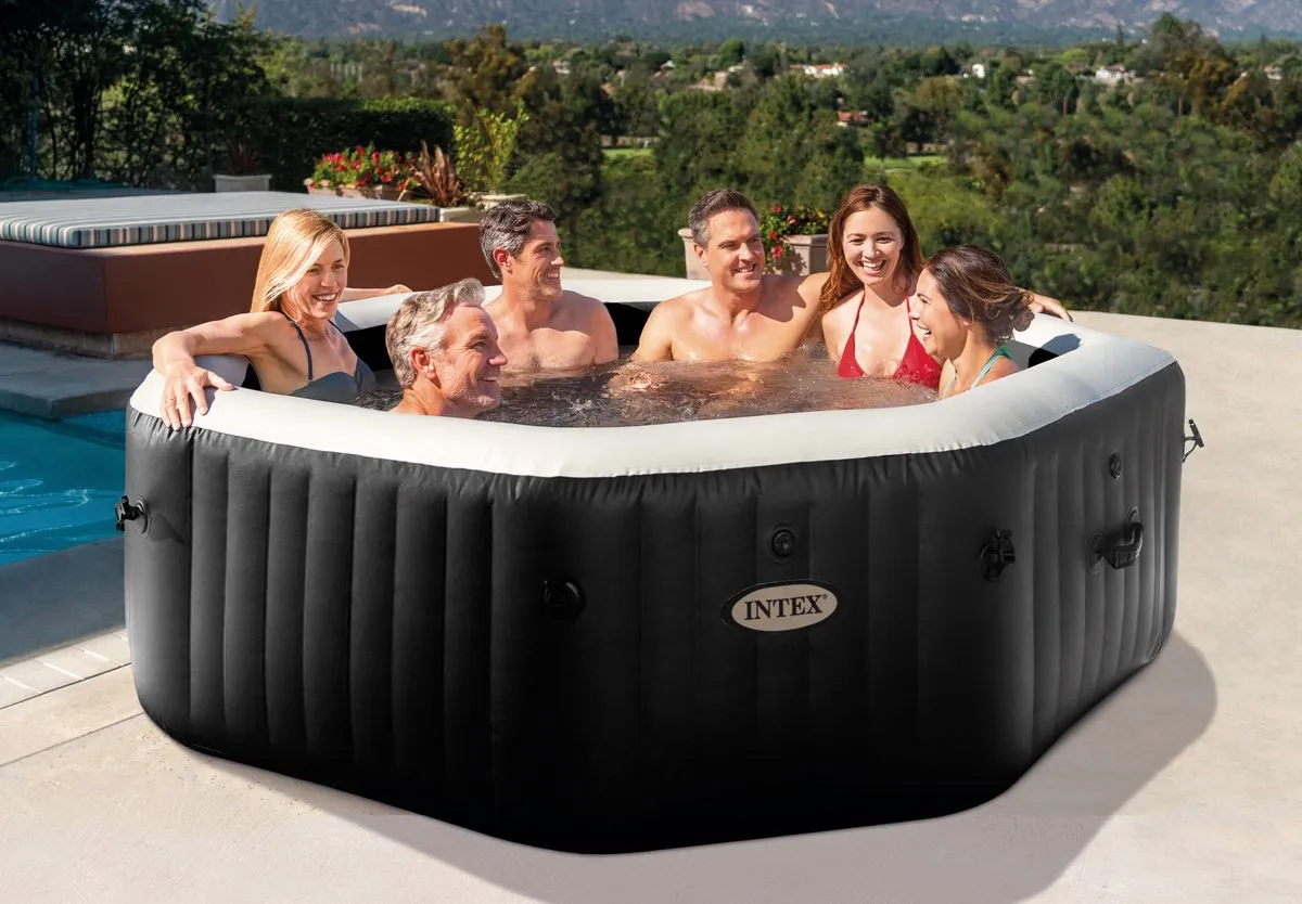 Intex PureSpa Onyx Black Jet & Bubble Deluxe 6 persoons - 140 Jets