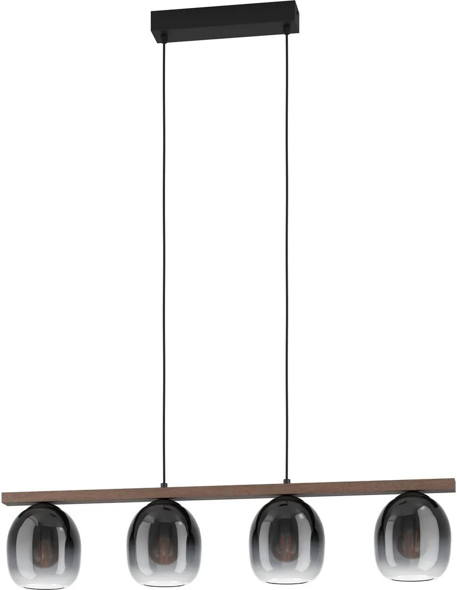 Eglo Filago Hanglamp E27 - 4 Lichtpunten - 88cm - Zwart/Bruin