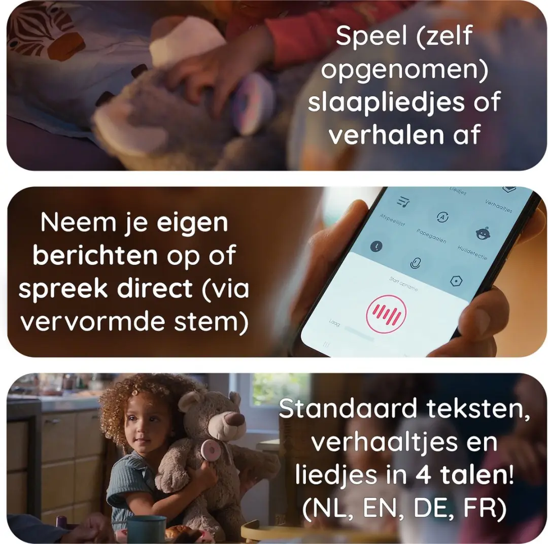 Alecto HeeHee Knuffelbeer Baby Spraakbutton - Beer