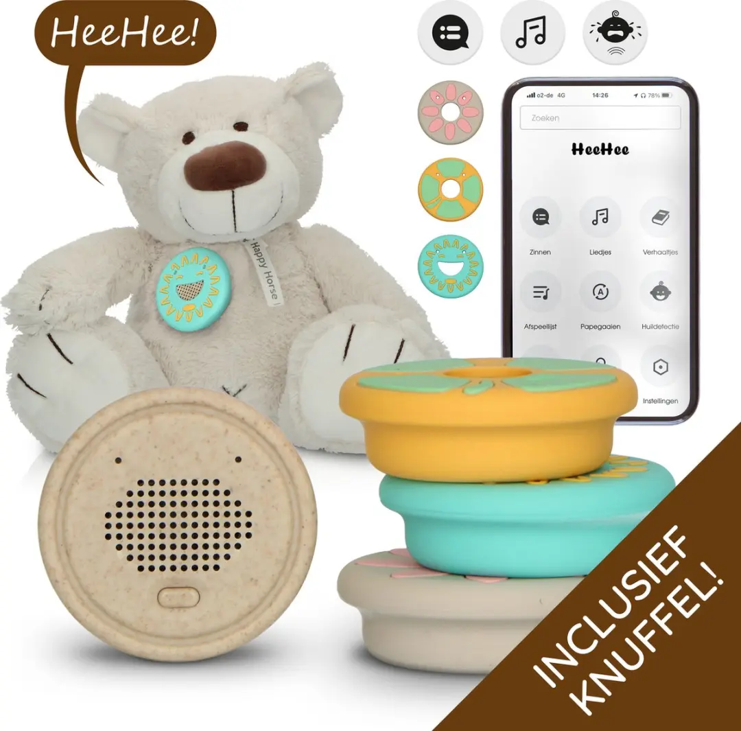 Alecto HeeHee Knuffelbeer Baby Spraakbutton