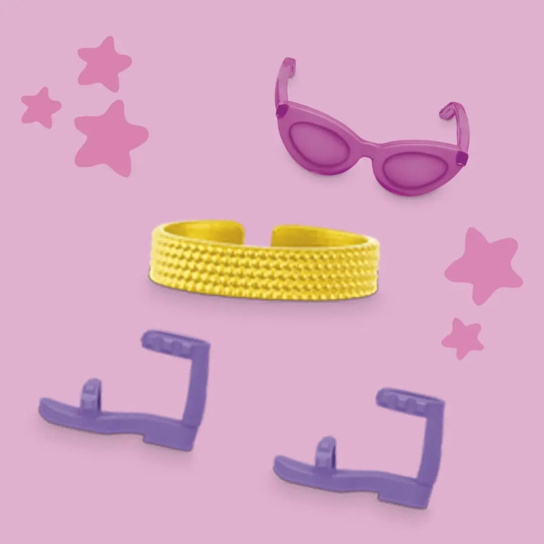 Play-Doh Barbie Glitter en Edelstenen Patroonpakket - 12 Stuks